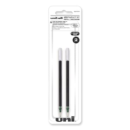 Uni-Ball Refill for uni-ball Gel 207 IMPACT RT RB Pens, Bold Pt, Blk Ink, PK2 65873PP